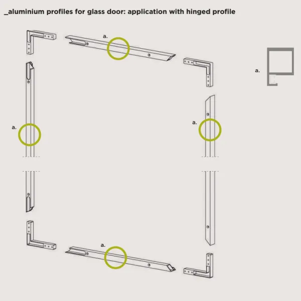 Frame from P-M165 profile with MODUS hinges