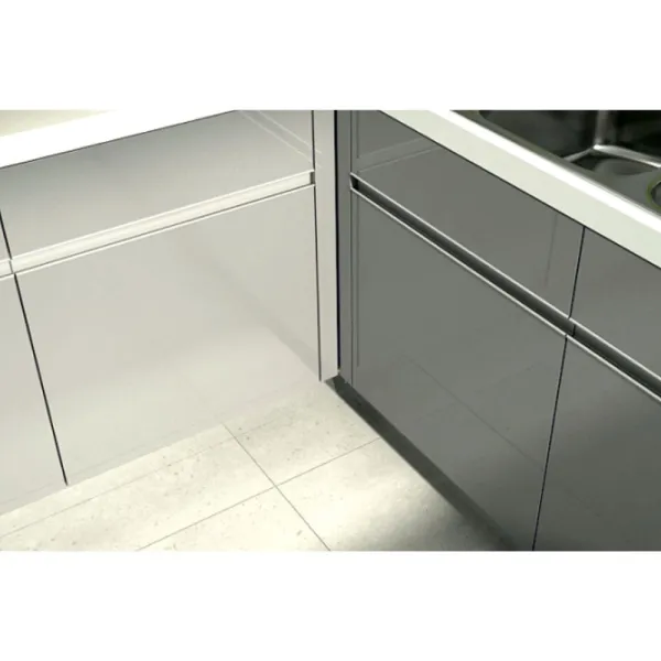 Aluminium handle, recessed, with gasket, from profile P-A33