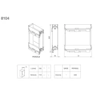 Pull out metal Cargo basket Hyper 8104, for upper cabinets, W150mm, left mounted, full extension, wit
