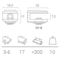 Shelf support 5-6mm matt chrome