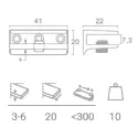 Glass shelf support, 5-6mm, chrome