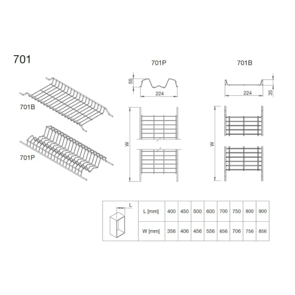 Dish rack 2-piece W600mm anthracite