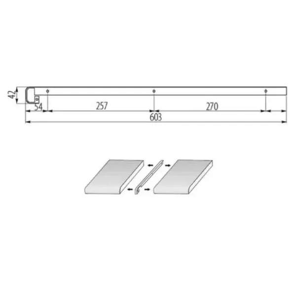 Slot moulding (38mm), black color