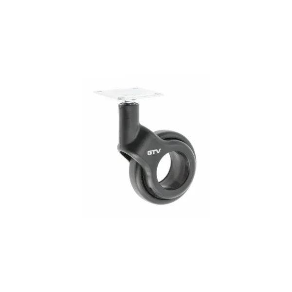 Furniture castor STRADA, Ø60mm, black, without brake