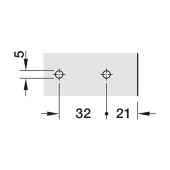 Mounting plate Metalla 310, Clip, H0mm, with Euro screws, nickel