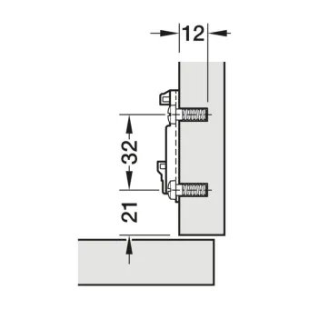 Mounting plate Metalla 310, Clip, H0mm, with Euro screws, nickel
