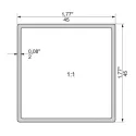 Profile aluminum 45x45x2mm L3500mm