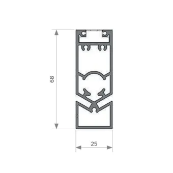 Front vertical profile L2650mm grey MODUS FRAME