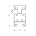 Rear vertical profile L2650mm grey MODUS FRAME