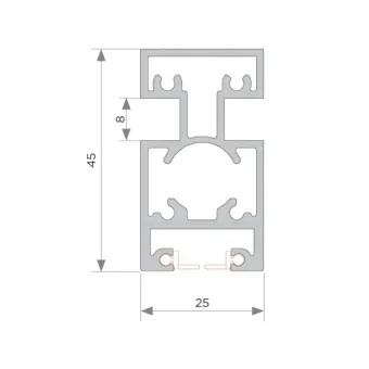Profilis vertikalus galinis L2650mm, pilka MODUS FRAME