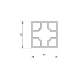 Top/bottom horizontal profile L2650mm grey MODUS FRAME