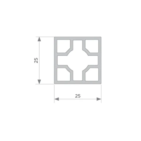 Top/bottom horizontal profile L2650mm grey MODUS FRAME