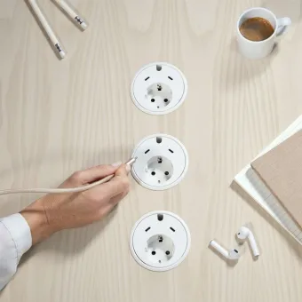 Rozečių blokas PowerDot 16, 1xF, 2xUSB-C krovikliai, 1 kanalas laidui, laidas L1500, balta