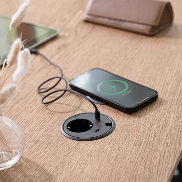 Rozečių blokas PowerDot 16, 1xF, 2xUSB-C krovikliai, 1 kanalas laidui, laidas L1500, juoda