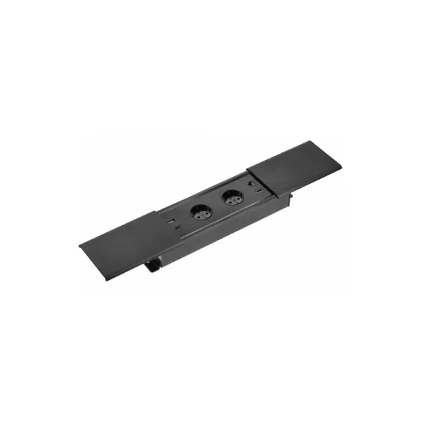 Rozečių blokas PRESTINO 2xSchuko, USB-A+C kroviklis, 1xRJ45, 1xHDMI, juoda