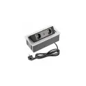 Rozečių blokas SOFT 2xschuko, dvigubas USB kroviklis, aliuminis, laidas L1500