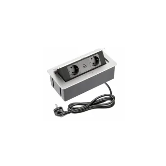 Rozečių blokas SOFT 2xschuko, dvigubas USB kroviklis, aliuminis, laidas L1500