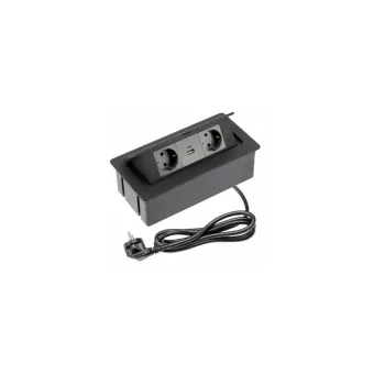 Power distributing unit SOFT 2xSchuko, double USB charger, aluminum, cable L1500mm
