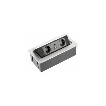 Rozečių blokas SOFT 2xschuko, dvigubas USB kroviklis, aliuminis, laidas L1500