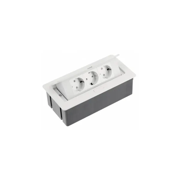 Rozečių blokas SOFT 3xschuko, balta, laidas L1500mm,