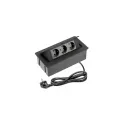 Power distributing unit SOFT 3xSchuko, black, cable L1500mm