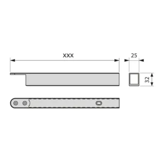 Upper wall connection element L295mm black STILI ELLIPSE