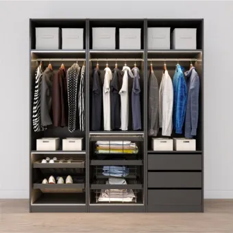 Metal drawer for shoes W800mm with soft closing, grayanthracite