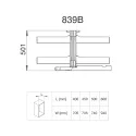 Reversible corner mechanism COMPACT W400mm IKONA, anthracite