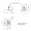 Hinge glass/wood SQUARE II intermediate matt chrome