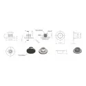 Fixing cap, for hinge "Easy", M6, 20x9mm, stainless steel, black