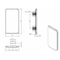 Front cover "Easy" for glass door fixing, 55x30mm, zamak, black