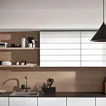 Modulis su žaliuzėmis FLIPDOOR baltas 900x780x373mm, balta MDP/balta matinė