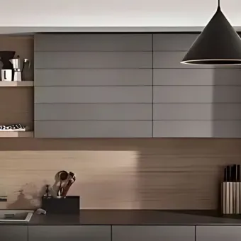 Modulis su žaliuzėmis FLIPDOOR baltas 900x780x373mm, pilka MDP/titanas matinis