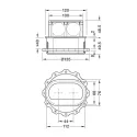 Socket Element Pop-Up, Lowerable, 2xSchuko, cable L2000mm, stainless steel