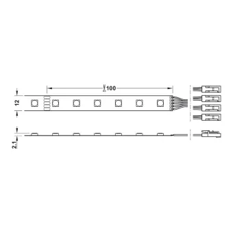 Strip LED1157 RGBW L3000mm 24V, RGB 14.4W/m, warm white 2700K 4.8W/m