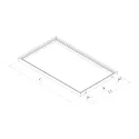 Shelf frame with 1 LED MODUS D500/520mm, W600-899mm, dark brown metallic