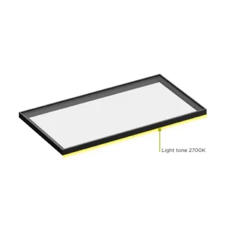 Shelf frame with 2 LEDs MODUS D500/520mm, W450-599mm, dark brown metallic