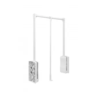 Pull-down wardrobe rail W545mm-700mm, white