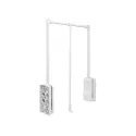 Pull-down wardrobe rail W645mm-910mm, white