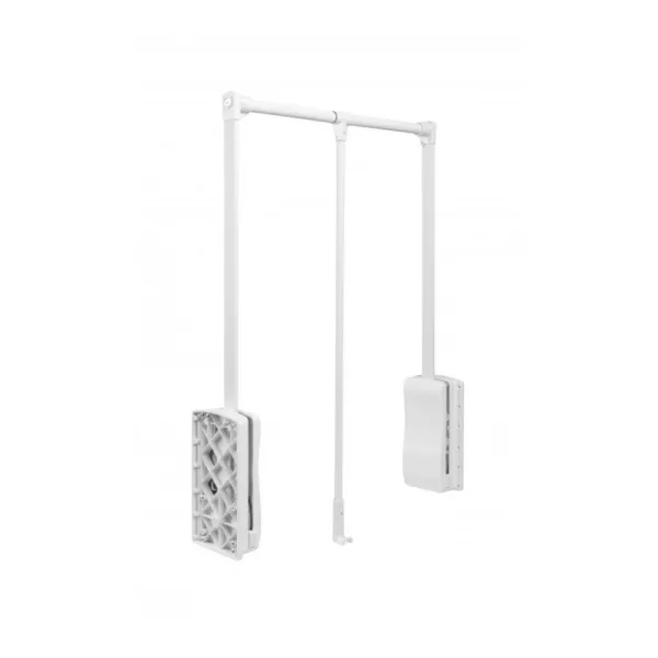 Pull-down wardrobe rail W645mm-910mm, white