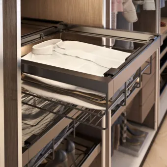 Drawer with wire basket W600mm with soft closing, gray anthracite