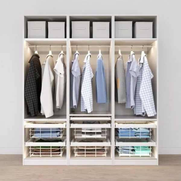 Drawer with wire basket W700mm with soft closing, white