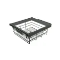 Drawer with wire basket W700mm with soft closing, gray anthracite