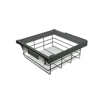 Drawer with wire basket W700mm with soft closing, gray anthracite