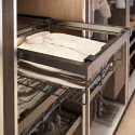 Drawer with wire basket W700mm with soft closing, gray anthracite