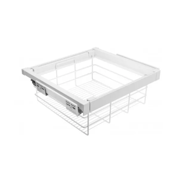 Drawer with wire basket W900mm with soft closing, white