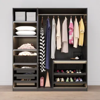 Drawer with metal basket W700mm with soft closing, gray anthracite