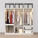 Drawer with rattan basket W700mm with soft closing, white