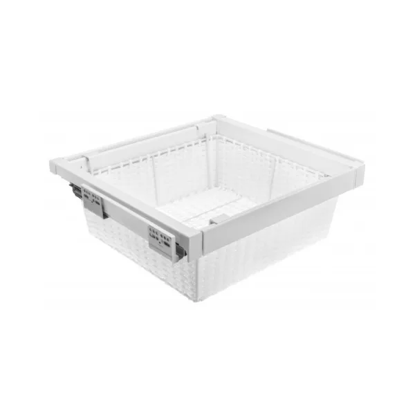 Drawer with rattan basket W800mm with soft closing, white