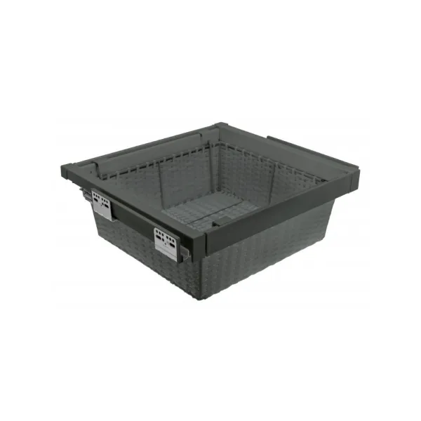 Drawer with rattan basket W900mm with soft closing, gray anthracite